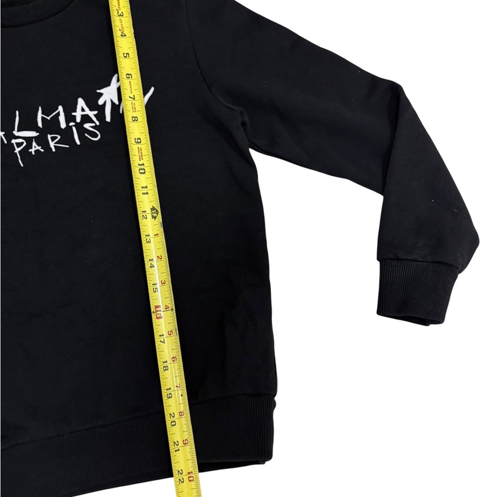 Balmain Paris Kids Crewneck Sweatshirt Spellout Logo Black/White Size 12A - Picture 12 of 12